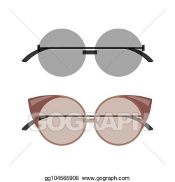 Vector Art - Stylish female round and cat-eye sunglasses set ...