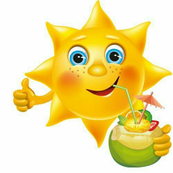 ☀️ Sun, clipart, drink, cute | Mặt trời vui | Good morning ...
