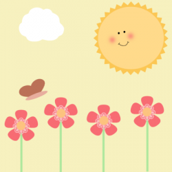 Sunshine and Flowers Clip Art - Sunshine and Flowers Image