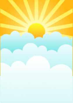 Sun rising above clouds vector drawing | Public domain ...