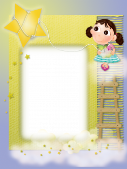 Yellow Kids Transparent Frame with Girl and Star | Frames ...