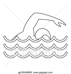 Stock Illustration - Man swimming the front crawl in a pool ...