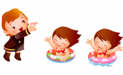 Child Swimming Cartoon - Swimming children 6000*3695 transprent Png ...