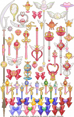 ALL THE SAILOR MOON WEAPONS, ITEMS, AND BOWS. | Sailor Moon & other ...