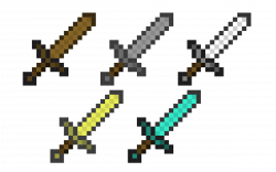 Clipart - Minecraft swords