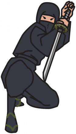 Clipart - Ninja with a sword, attacking