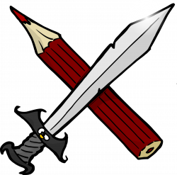 Clipart - Sword and pencil