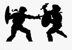 Sword Fight Clipart - Two Men Fighting With Swords #552457 ...