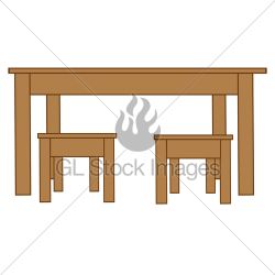 Big Table And Two Chairs · GL Stock Images