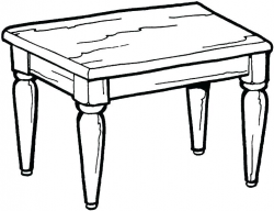 Clip Art Table Black And White Coloring Page, End Dining ...