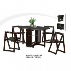 Butterfly Wooden Foldable Dining Table And 4 Folding Chairs Dining ...