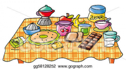 Drawings - Breakfast, with table set. Stock Illustration ...