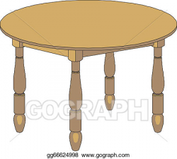 Vector Clipart - Wooden round table . Vector Illustration ...