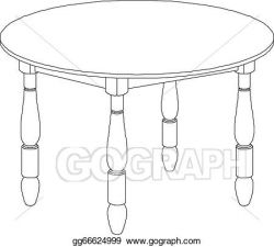 Vector Art - Round table drawing . EPS clipart gg66624999 ...