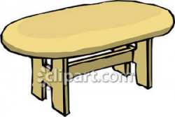 Oval Shaped Dining Room Table - Royalty Free Clipart Picture