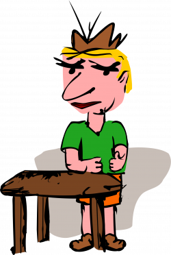 Clipart - Man standig at table