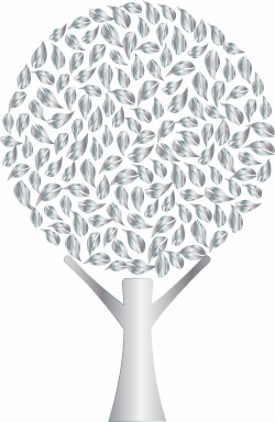 Clipart - Silver Abstract Tree No Background