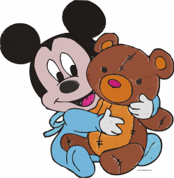 Baby Mickey Mouse And Toy Bear Embroidery Design Clipart Png ...