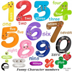 Emoticon Numbers Clipart, Bright Numbers Clipart {Best Teacher Tools}  AMB-1865