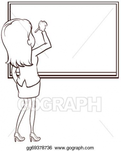 Vector Art - A simple sketch of a teacher writing. Clipart ...