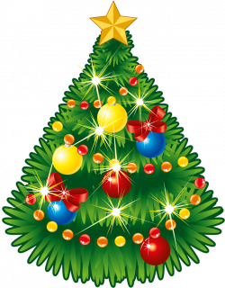 Transparent Christmas Tree with Star PNG Clipart | Ho Ho Ho Theme ...
