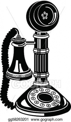 EPS Vector - Antique telephone or phone clip art. Stock ...