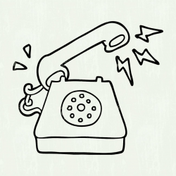 Telephone black and white clipart 3 » Clipart Station