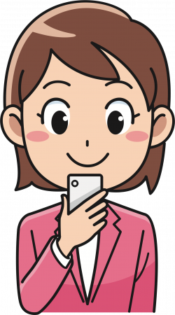 Clipart - Female using Smartphone (#1)