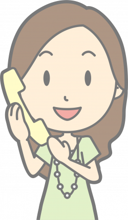 Clipart - Female using Telephone (#2)