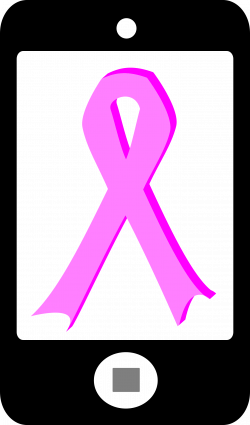 Clipart - phone with pink ribbon