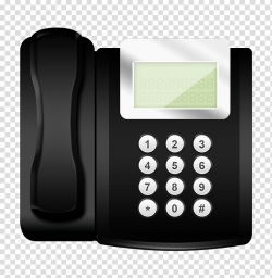 Telephone Landline Icon, Black phone transparent background ...