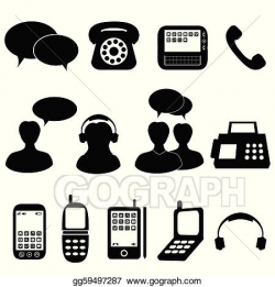 Vector Clipart - Telephone and communication icons. Vector ...