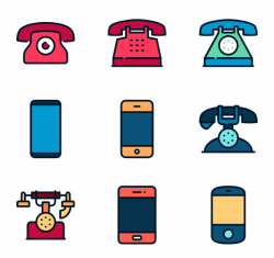 5 phone set icon packs - Vector icon packs - SVG, PSD, PNG, EPS ...