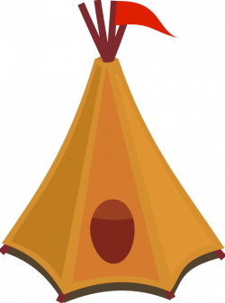 OnlineLabels Clip Art - Cartoon Tipi / Tent With Red Flag