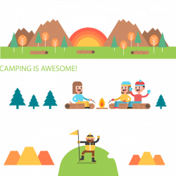 Creative camping banner vector material 1800*1800 transprent Png ...