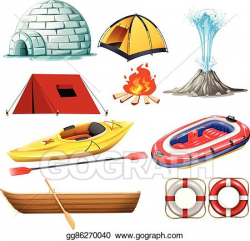 Vector Stock - Different objects for camping and hiking ...