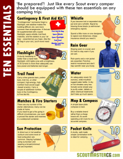 Ten Essentials for Camping | Scoutmastercg.com