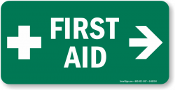 Directional First Aid Signs / First Aid Arrow Signs
