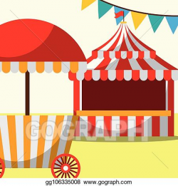 Vector Clipart - Tent and food booth carnival fun fair ...