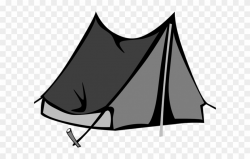 Tree Clipart Tent - Camping Tent Black And White - Png ...