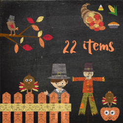 Thanksgiving Chalkboard Clipart - Autumn Harvest Clip Art ...