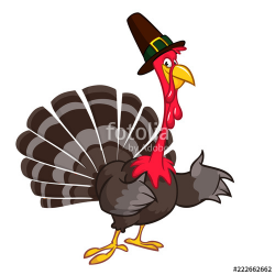 Thanksgiving Cartoon Turkey bird. Vector illustration of ...