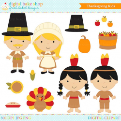 thanksgiving clipart clip art kids children - Thanksgiving Kids Digital  Clip Art