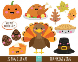 50% SALE THANKSGIVING clipart, commercial use, turkey clipart, kawaii  clipart, cute graphics, thanksgiving images, FALL clipart