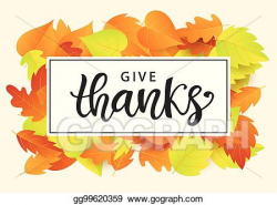 EPS Illustration - Give thanks. thanksgiving day poster ...