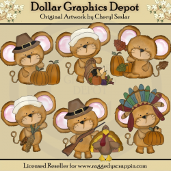 Little Mouse Thanksgiving - Clip Art - $1.00 : Dollar ...