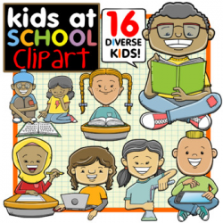 Multicultural Kids at School Clip Art by Prince Padania ...
