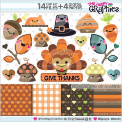 Thanksgiving Clipart, Thanksgiving Graphic, COMMERCIAL USE ...