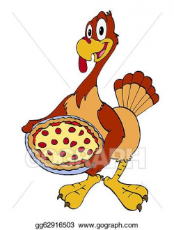 Stock Illustration - Thanksgiving turkey with pizza. Clipart ...