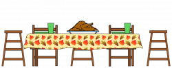 Table clipart thanksgiving feast - Pencil and in color table clipart ...